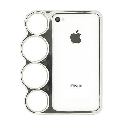 Capa iPhone 4 e 4S Soco Inglês Prata