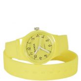 Relógio analógico amarelo