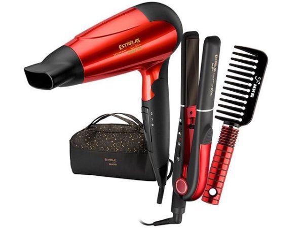 Kit Gold Estrelas Secador de Cabelos e Chapinha - NKS