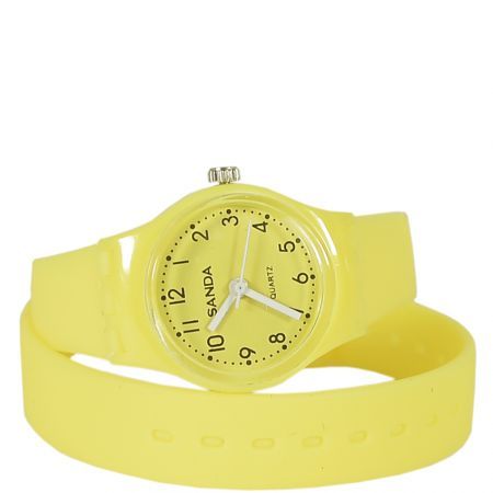 Relógio analógico amarelo